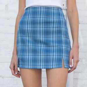 Brandy Melville Cara Mini Skirt - Blue Plaid